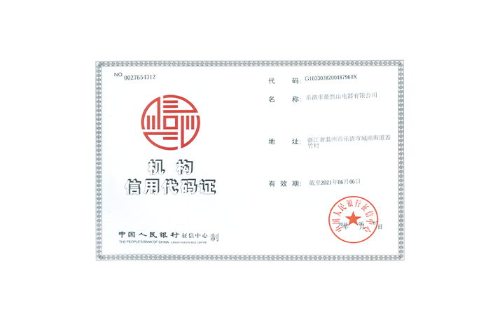 機(jī)構(gòu)信用代碼證